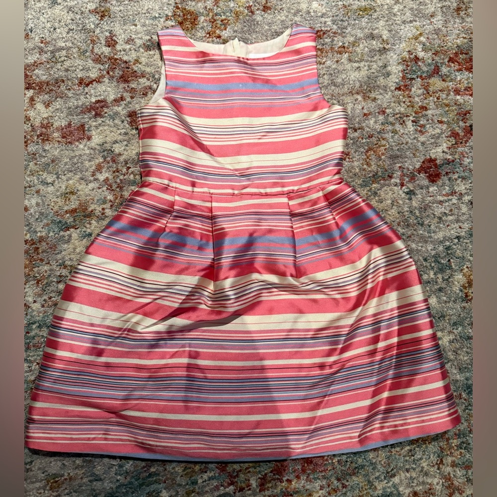 Charming Striped Kids Dress in Pink and Blue